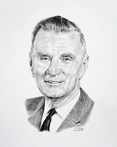 Sketch of Alan C. Burton, PhD